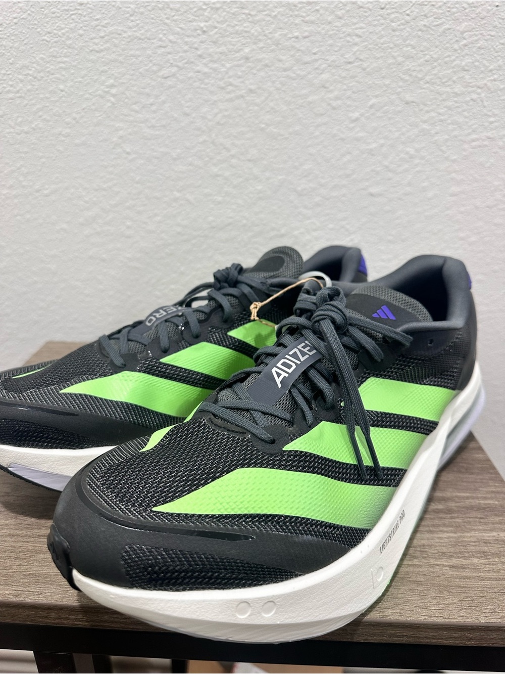adidas Adizero Men’s Running Sneakers - Black & Neon Green